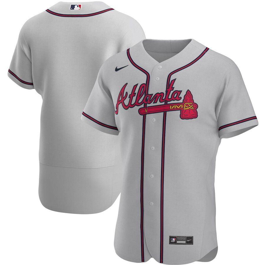 Mens Atlanta Braves Nike Gray Road Authentic Team MLB Jerseys->atlanta braves->MLB Jersey